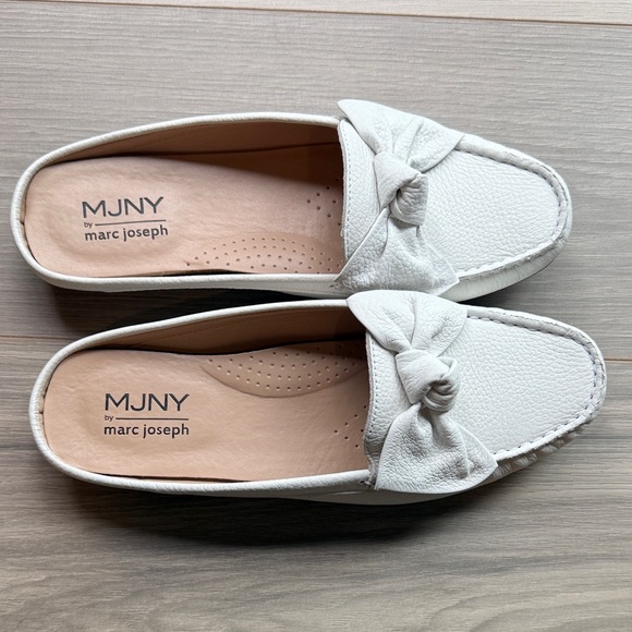 MJNY By Mark Joseph White Leather Diane Street Mules Size 10 - Picture 1 of 7